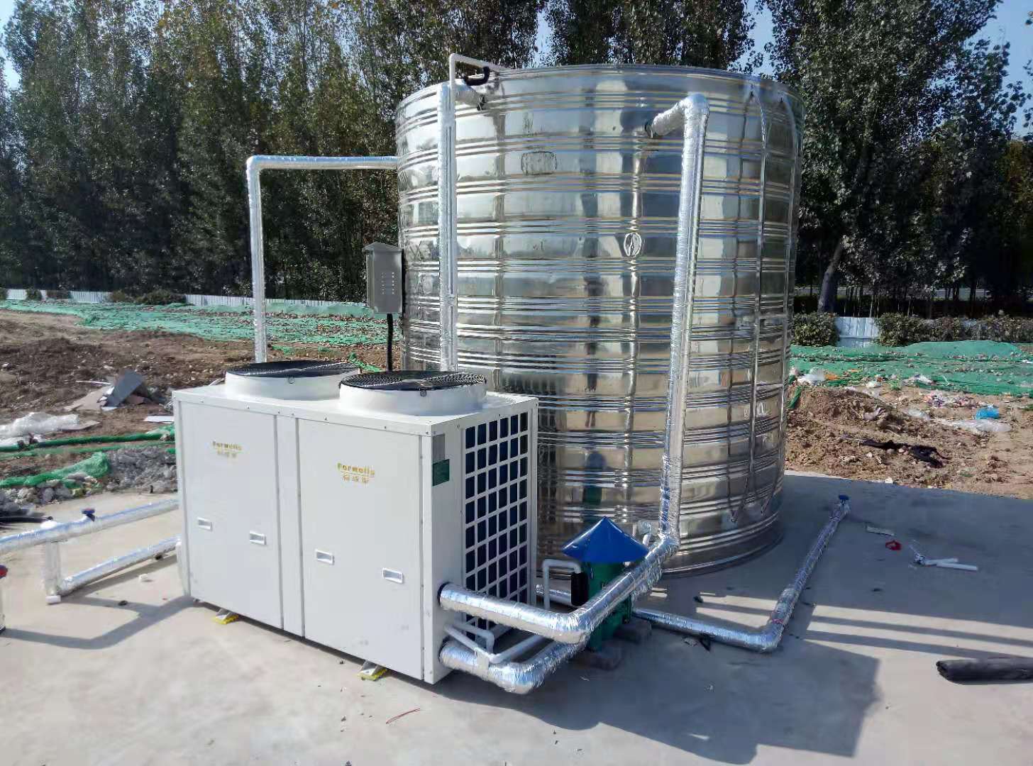 本公司簽約中國建筑**工程局熱水系統(tǒng)，安裝完畢！